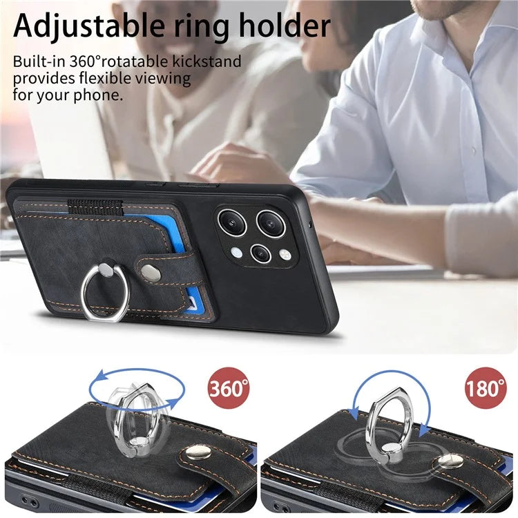 D2 For Xiaomi Redmi 12 4G / Redmi 12 5G (Global) / Poco M6 Pro 5G Case Ring Holder Kickstand TPU Phone Shell