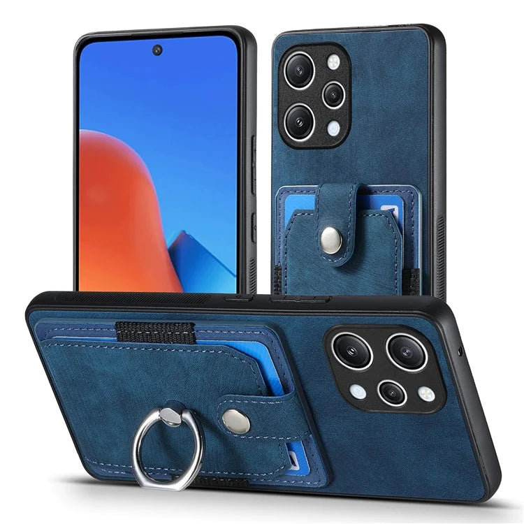D2 For Xiaomi Redmi 12 4G / Redmi 12 5G (Global) / Poco M6 Pro 5G Case Ring Holder Kickstand TPU Phone Shell