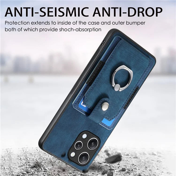 D2 For Xiaomi Redmi 12 4G / Redmi 12 5G (Global) / Poco M6 Pro 5G Case Ring Holder Kickstand TPU Phone Shell