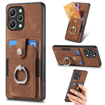 D2 For Xiaomi Redmi 12 4G / Redmi 12 5G (Global) / Poco M6 Pro 5G Case Ring Holder Kickstand TPU Phone Shell