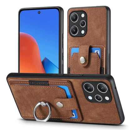 D2 For Xiaomi Redmi 12 4G / Redmi 12 5G (Global) / Poco M6 Pro 5G Case Ring Holder Kickstand TPU Phone Shell