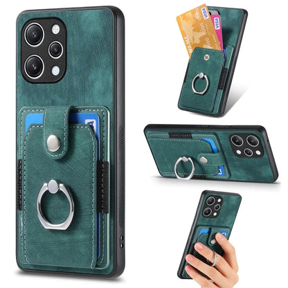 D2 For Xiaomi Redmi 12 4G / Redmi 12 5G (Global) / Poco M6 Pro 5G Case Ring Holder Kickstand TPU Phone Shell