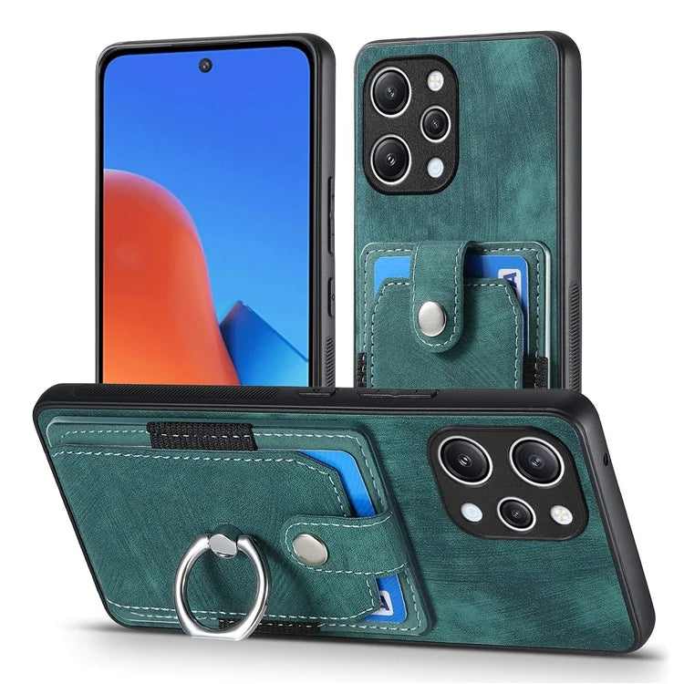 D2 For Xiaomi Redmi 12 4G / Redmi 12 5G (Global) / Poco M6 Pro 5G Case Ring Holder Kickstand TPU Phone Shell