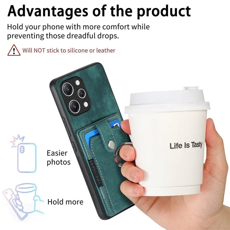 D2 For Xiaomi Redmi 12 4G / Redmi 12 5G (Global) / Poco M6 Pro 5G Case Ring Holder Kickstand TPU Phone Shell