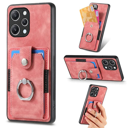 D2 For Xiaomi Redmi 12 4G / Redmi 12 5G (Global) / Poco M6 Pro 5G Case Ring Holder Kickstand TPU Phone Shell