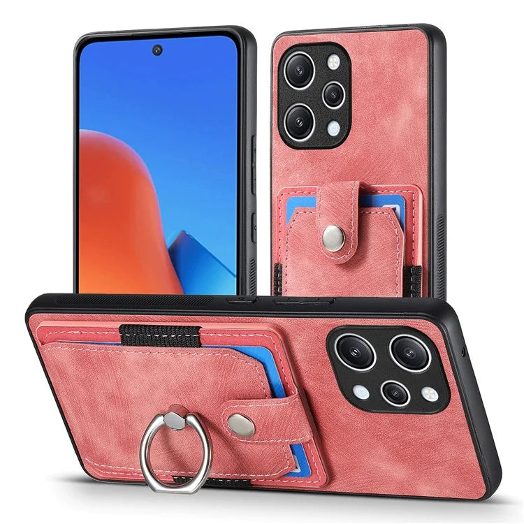 D2 For Xiaomi Redmi 12 4G / Redmi 12 5G (Global) / Poco M6 Pro 5G Case Ring Holder Kickstand TPU Phone Shell