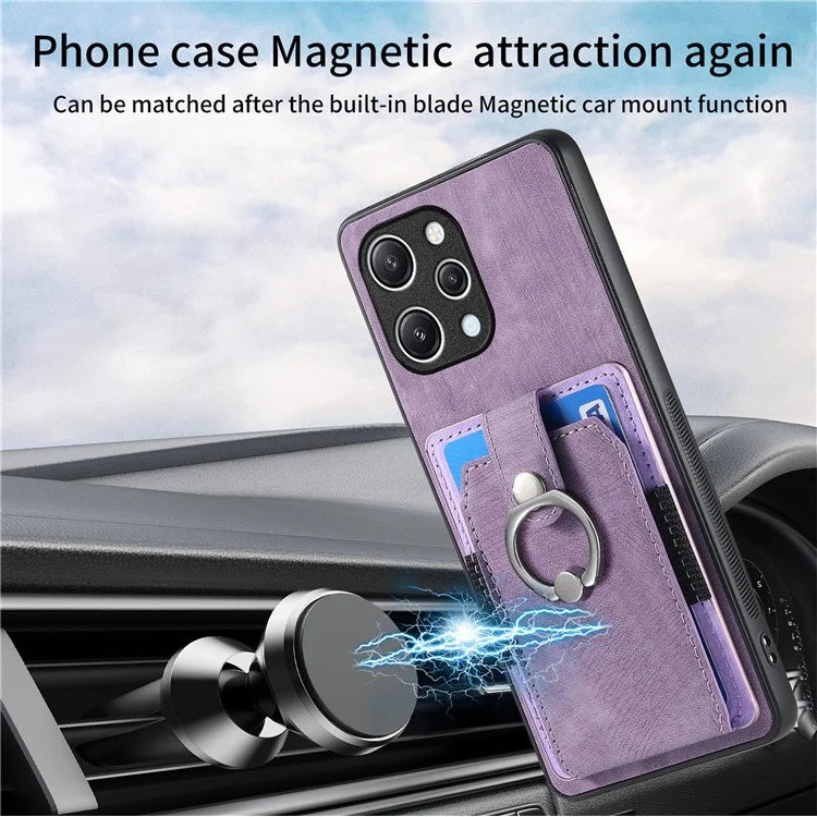 D2 For Xiaomi Redmi 12 4G / Redmi 12 5G (Global) / Poco M6 Pro 5G Case Ring Holder Kickstand TPU Phone Shell