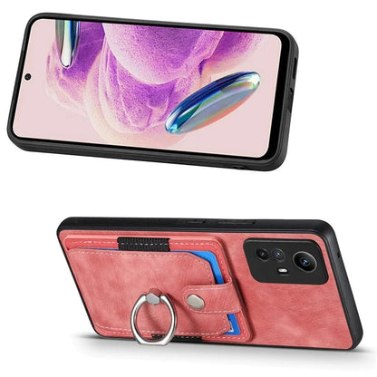 D2 For Xiaomi Redmi 12 4G Cover Ring Phone Case Kickstand Holder TPU Phone Shell