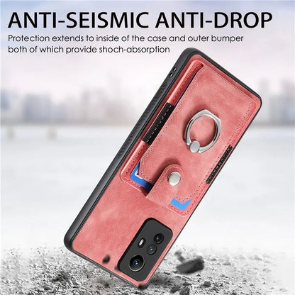 D2 For Xiaomi Redmi 12 4G Cover Ring Phone Case Kickstand Holder TPU Phone Shell