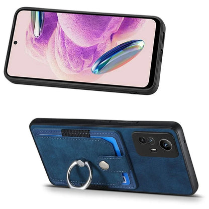 D2 For Xiaomi Redmi 12 4G Cover Ring Phone Case Kickstand Holder TPU Phone Shell