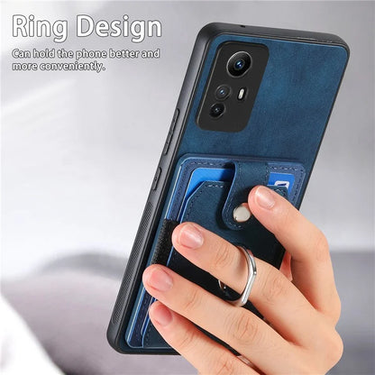 D2 For Xiaomi Redmi 12 4G Cover Ring Phone Case Kickstand Holder TPU Phone Shell