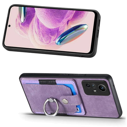 D2 For Xiaomi Redmi 12 4G Cover Ring Phone Case Kickstand Holder TPU Phone Shell