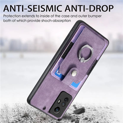 D2 For Xiaomi Redmi 12 4G Cover Ring Phone Case Kickstand Holder TPU Phone Shell