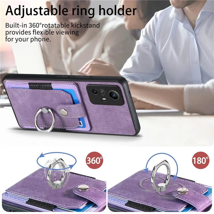 D2 For Xiaomi Redmi 12 4G Cover Ring Phone Case Kickstand Holder TPU Phone Shell