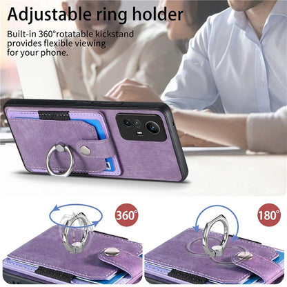 D2 For Xiaomi Redmi 12 4G Cover Ring Phone Case Kickstand Holder TPU Phone Shell