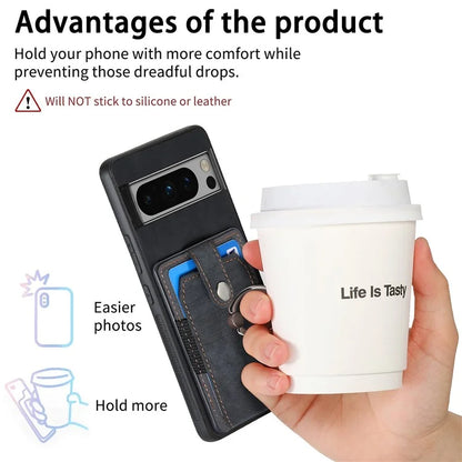 D2 For Google Pixel 8 Pro Cover Ring Kickstand Holder TPU Phone Protective Case