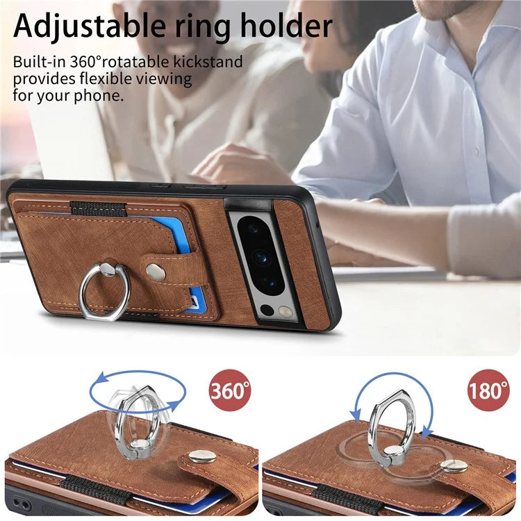 D2 For Google Pixel 8 Pro Cover Ring Kickstand Holder TPU Phone Protective Case