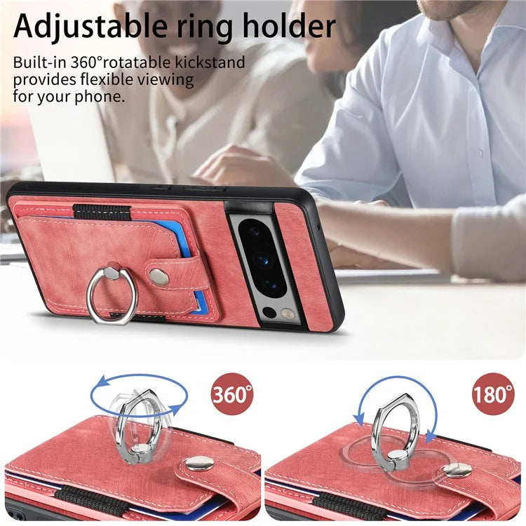 D2 For Google Pixel 8 Pro Cover Ring Kickstand Holder TPU Phone Protective Case