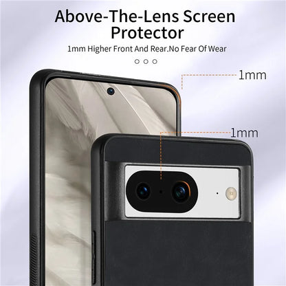 D2 For Google Pixel 8 Phone Case Ring Holder Kickstand TPU+PU Leather Phone Shell