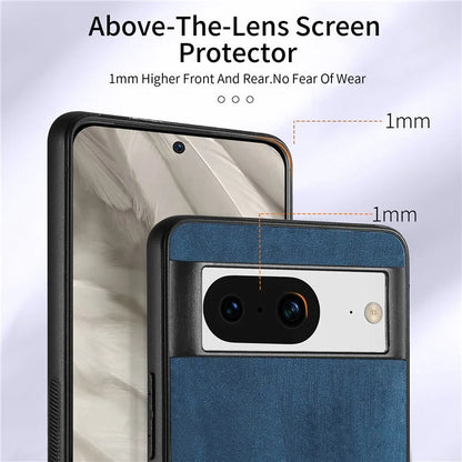 D2 For Google Pixel 8 Phone Case Ring Holder Kickstand TPU+PU Leather Phone Shell