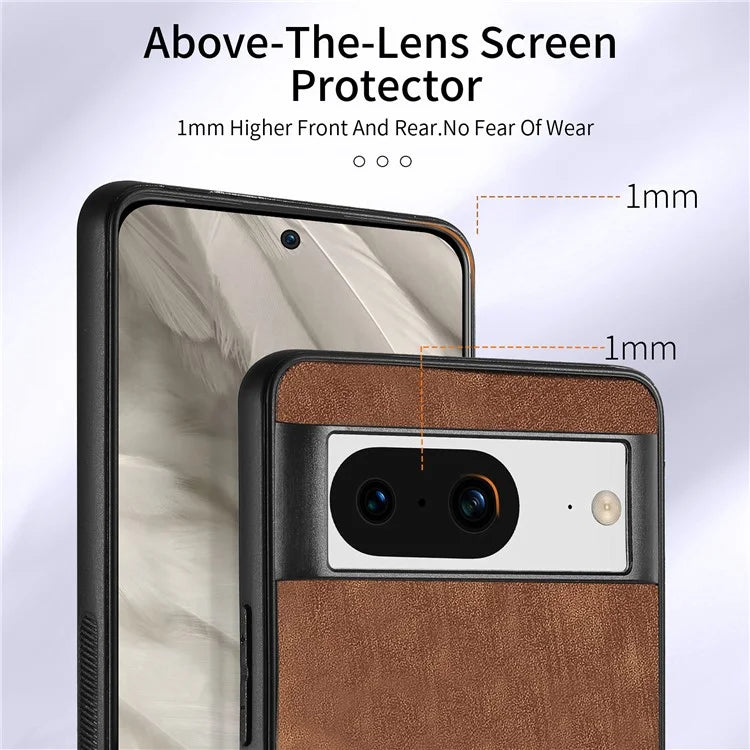 D2 For Google Pixel 8 Phone Case Ring Holder Kickstand TPU+PU Leather Phone Shell