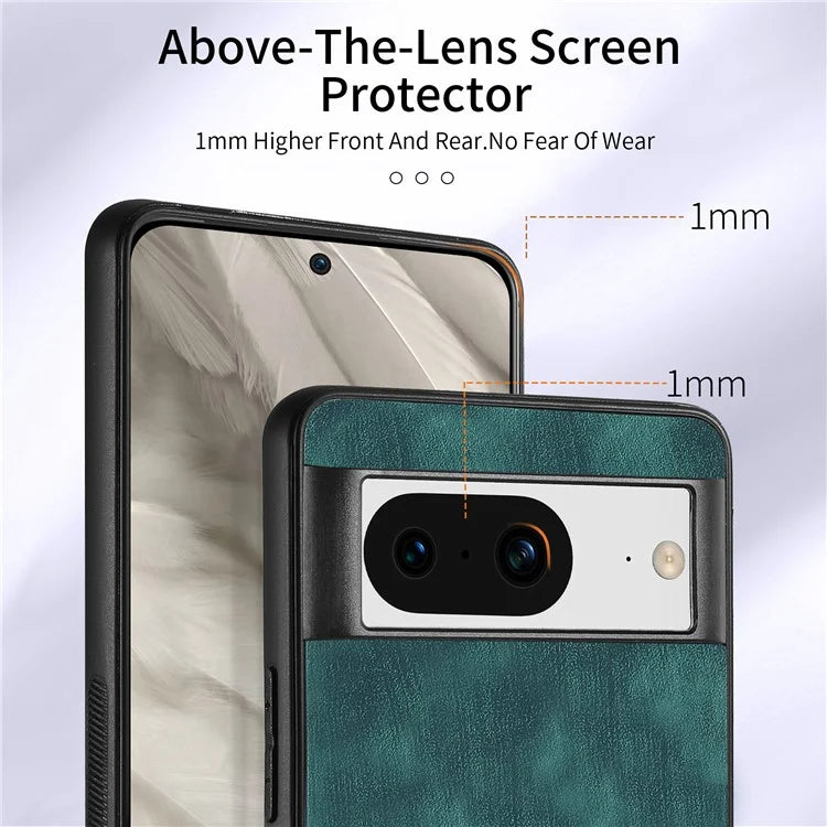 D2 For Google Pixel 8 Phone Case Ring Holder Kickstand TPU+PU Leather Phone Shell