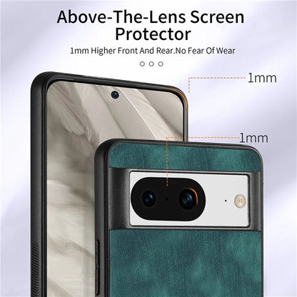 D2 For Google Pixel 8 Phone Case Ring Holder Kickstand TPU+PU Leather Phone Shell
