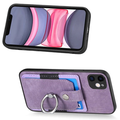 D2 For iPhone 11 Kickstand Case Shockproof TPU+PU Leather Phone Case