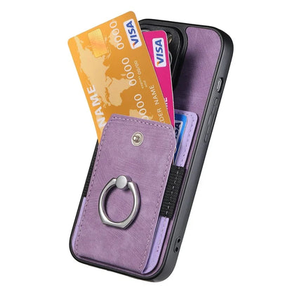 D2 For iPhone 11 Kickstand Case Shockproof TPU+PU Leather Phone Case