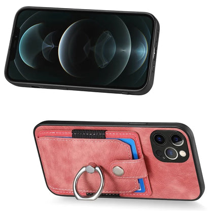 D2 For iPhone 12 Pro Max Case TPU+PU Leather Phone Shell with Kickstand