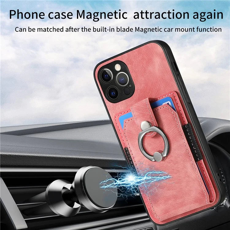 D2 For iPhone 12 Pro Max Case TPU+PU Leather Phone Shell with Kickstand