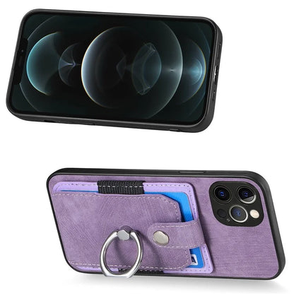 D2 For iPhone 12 Pro Max Case TPU+PU Leather Phone Shell with Kickstand