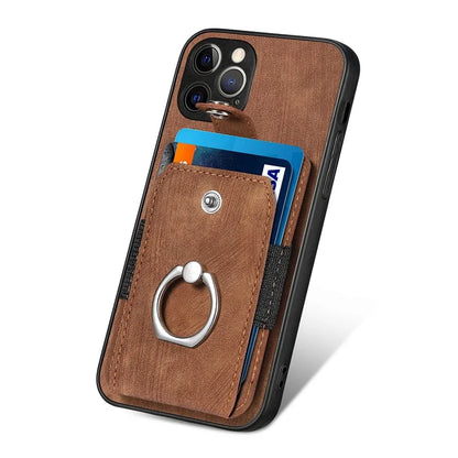 D2 For iPhone 12 Pro Max Case TPU+PU Leather Phone Shell with Kickstand