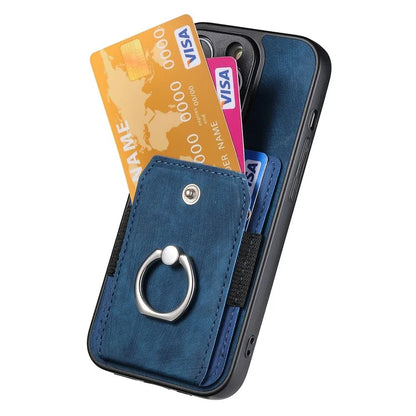 D2 For iPhone 12 Pro Case Anti-Drop TPU+PU Leather Kickstand Phone Shell