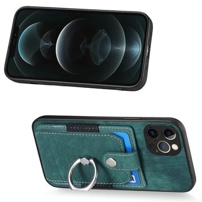 D2 For iPhone 12 Pro Case Anti-Drop TPU+PU Leather Kickstand Phone Shell