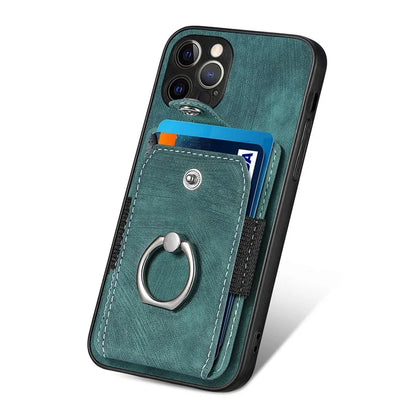 D2 For iPhone 12 Pro Case Anti-Drop TPU+PU Leather Kickstand Phone Shell