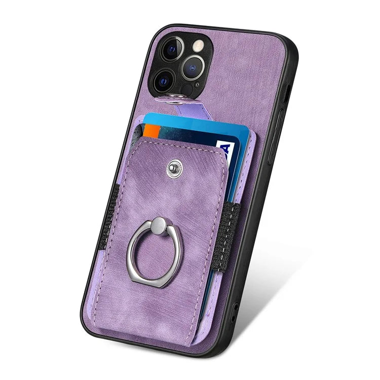 D2 For iPhone 12 Pro Case Anti-Drop TPU+PU Leather Kickstand Phone Shell