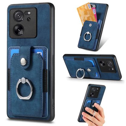 D2 For Xiaomi 13T Pro / 13T / Redmi K60 Ultra Ring Holder Kickstand Phone Cover Shockproof Phone Case