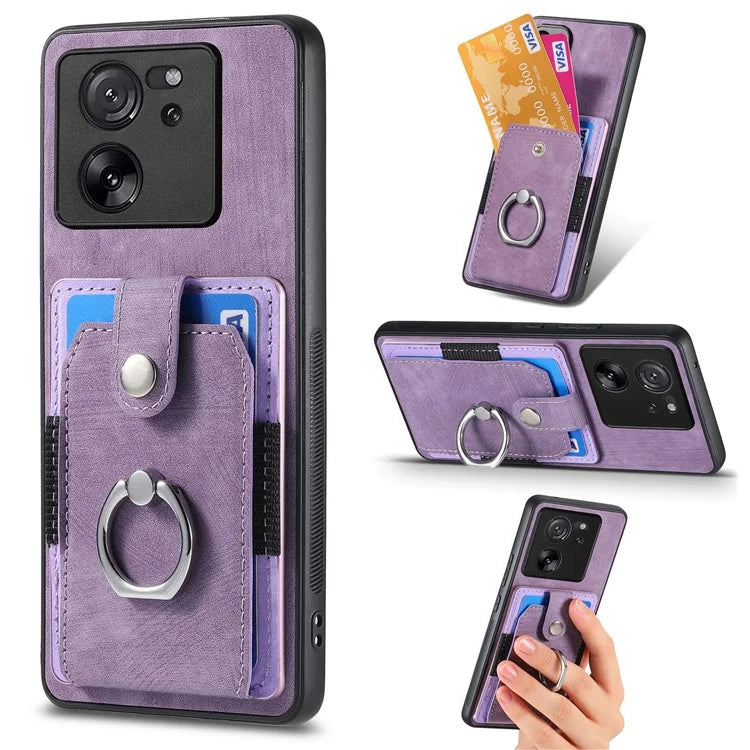 D2 For Xiaomi 13T Pro / 13T / Redmi K60 Ultra Ring Holder Kickstand Phone Cover Shockproof Phone Case