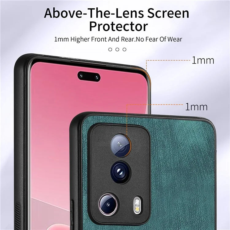 D2 Phone Case for Xiaomi 13 Lite / Civi 2 5G TPU+PU Leather Cover with Ring Kickstand