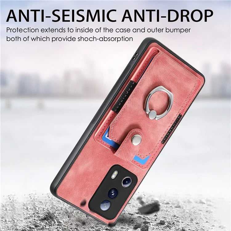 D2 Phone Case for Xiaomi 13 Lite / Civi 2 5G TPU+PU Leather Cover with Ring Kickstand