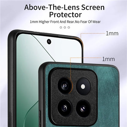 D2 For Xiaomi 14 Pro Case Ring Kickstand Leather+TPU Card Holder Phone Cover