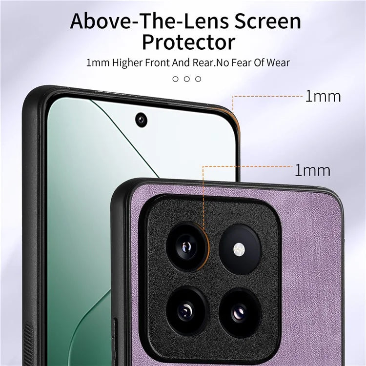 D2 For Xiaomi 14 Pro Case Ring Kickstand Leather+TPU Card Holder Phone Cover