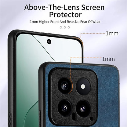 D2 For Xiaomi 14 Kickstand Card Holder PU Leather+TPU Phone Protective Shell