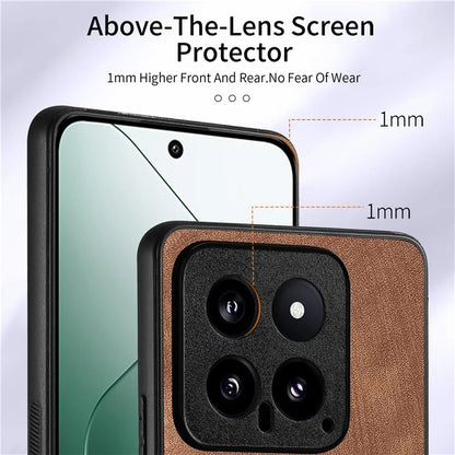 D2 For Xiaomi 14 Kickstand Card Holder PU Leather+TPU Phone Protective Shell