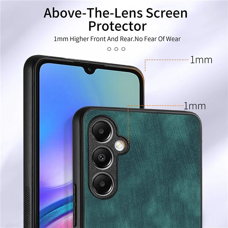 D2 For Samsung Galaxy A25 5G (Global) (161.0 x 76.5 x 8.3mm) Ring Kickstand TPU+PU Leather Anti-drop Phone Case