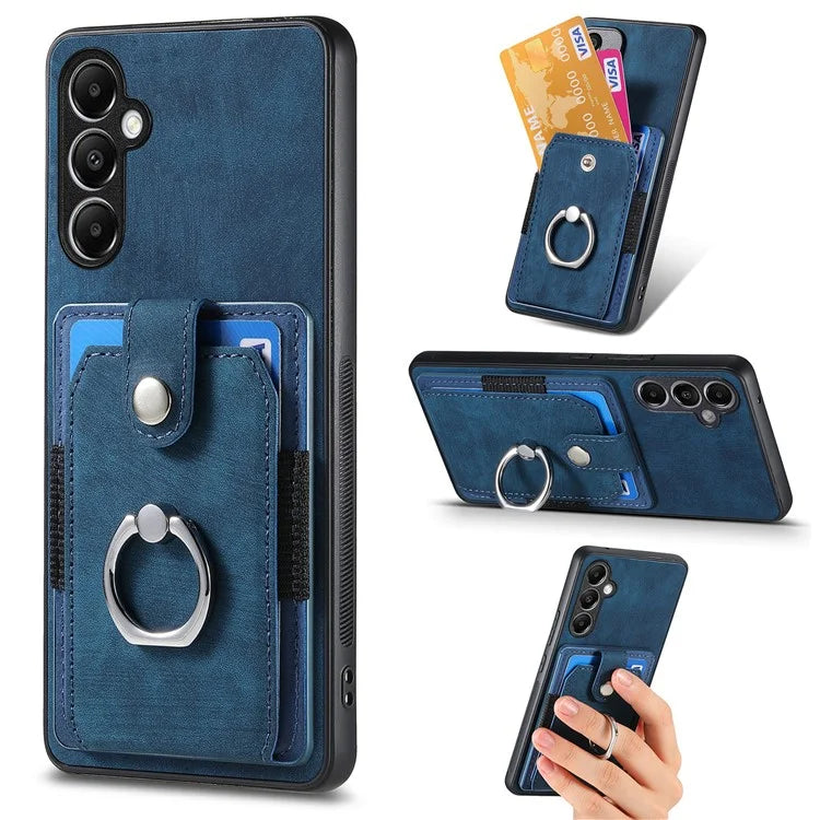D2 For Samsung Galaxy A24 4G (162.1 x 77.6 x 8.3mm) Kickstand Card Holder Ring Phone Protective Cover