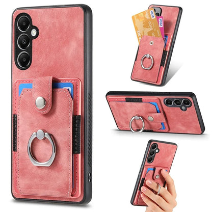 D2 For Samsung Galaxy A24 4G (162.1 x 77.6 x 8.3mm) Kickstand Card Holder Ring Phone Protective Cover