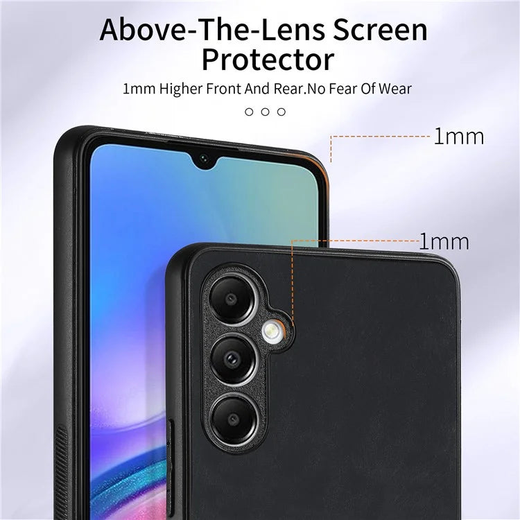 D2 For Samsung Galaxy A05s 4G Case Leather+TPU Card Holder Phone Cover with Ring Holder