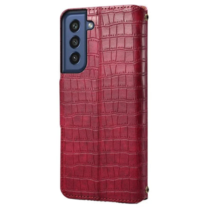 For Samsung Galaxy S21 FE 5G Case Crocodile Texture Leather Flip Phone Cover